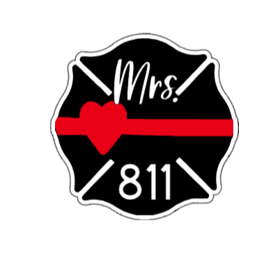 Fire Badge number Mrs. vinyl sticker